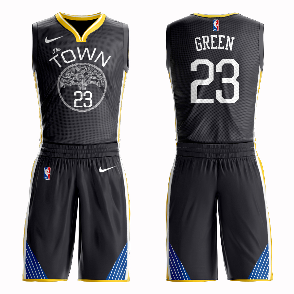Men 2019 NBA Nike Golden State Warriors 23 green black Customized jersey